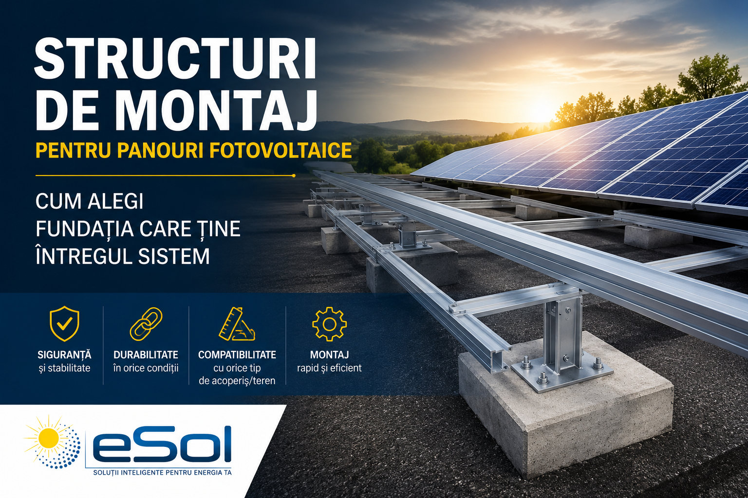 Structuri de montaj pentru panouri fotovoltaice — cum alegi fundația care ține întregul sistem