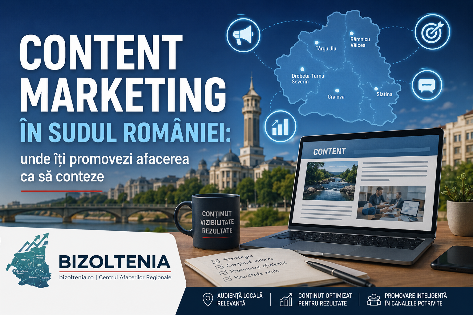 Content marketing în sudul României: unde îți promovezi afacerea ca să conteze